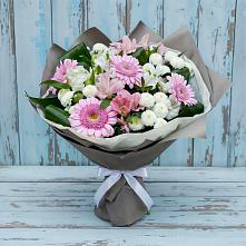 Букет цветов из:  Герберы, Альстромерии и Хризантемы в Славный