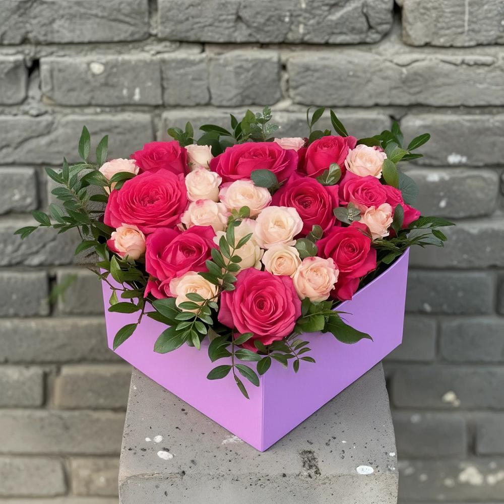 Цветочная композиция из Розы в коробке в Славный