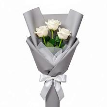 Букет 3 белые розы в Славный