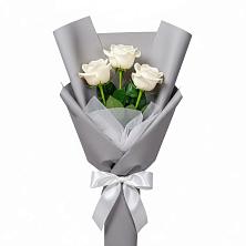 Букет 3 белые розы в Славный