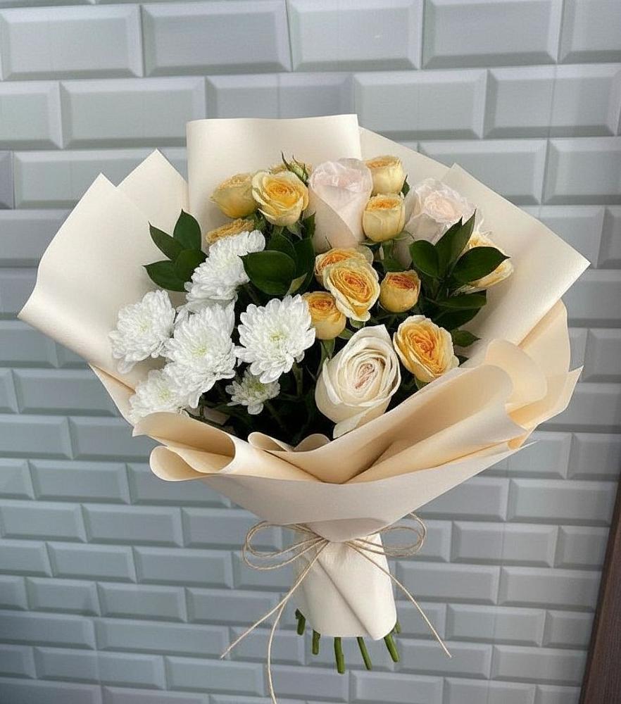 Букет цветов из: Розы и Хризантемы в Славный