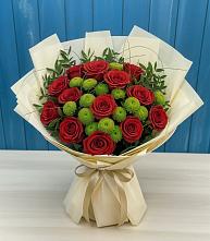 Букет цветов из:  Розы и Хризантемы в Славный
