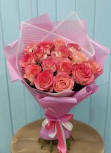 Букет 15 Розовых роз Равель в Славный